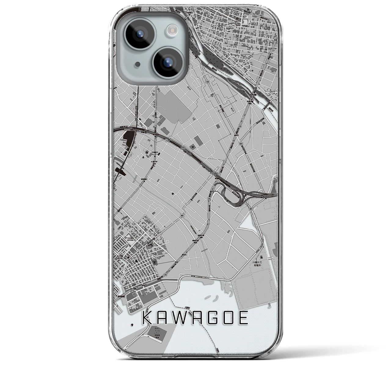 【川越(三重県)】地図柄iPhoneケース(クリアタイプ)