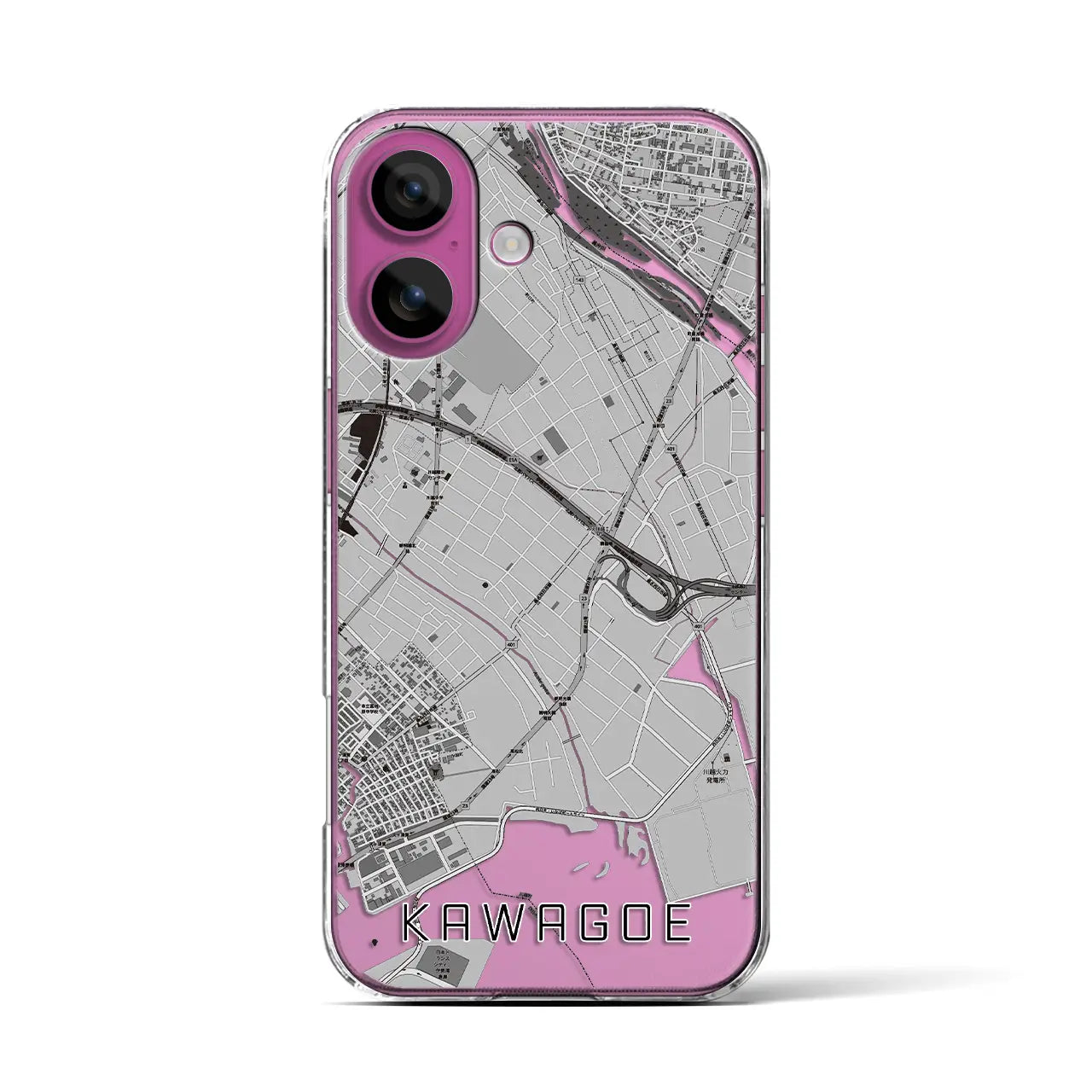 【川越(三重県)】地図柄iPhoneケース(クリアタイプ)