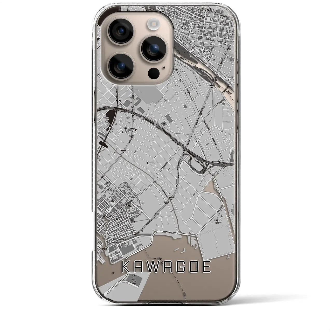【川越(三重県)】地図柄iPhoneケース(クリアタイプ)