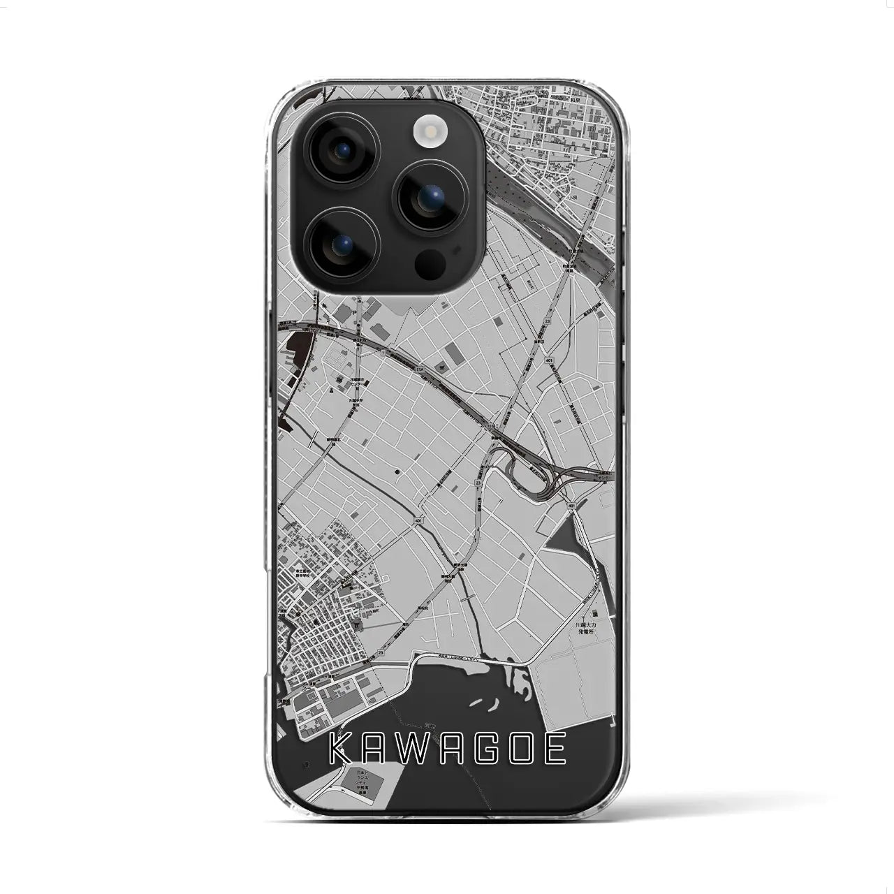 【川越(三重県)】地図柄iPhoneケース(クリアタイプ)