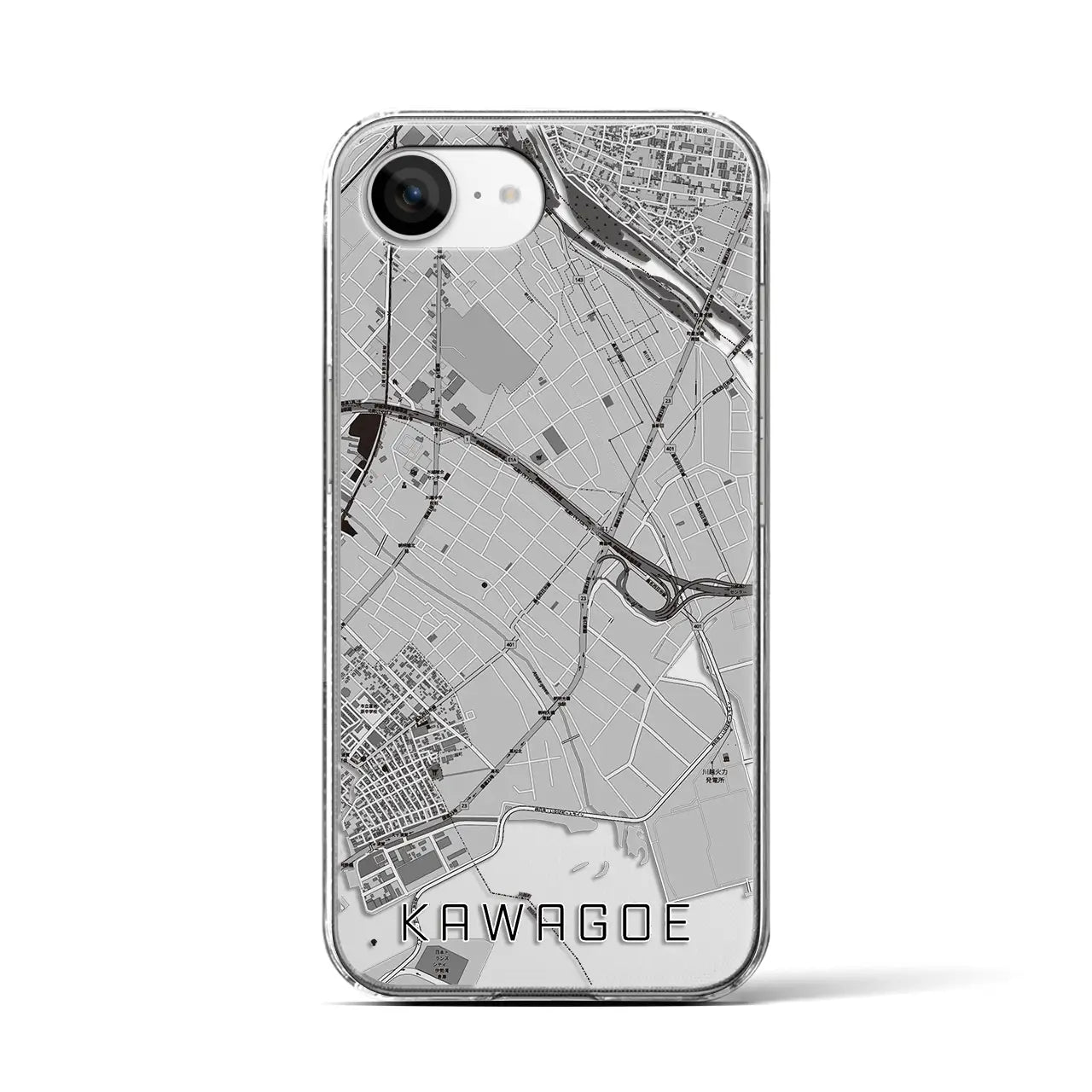 【川越(三重県)】地図柄iPhoneケース(クリアタイプ)