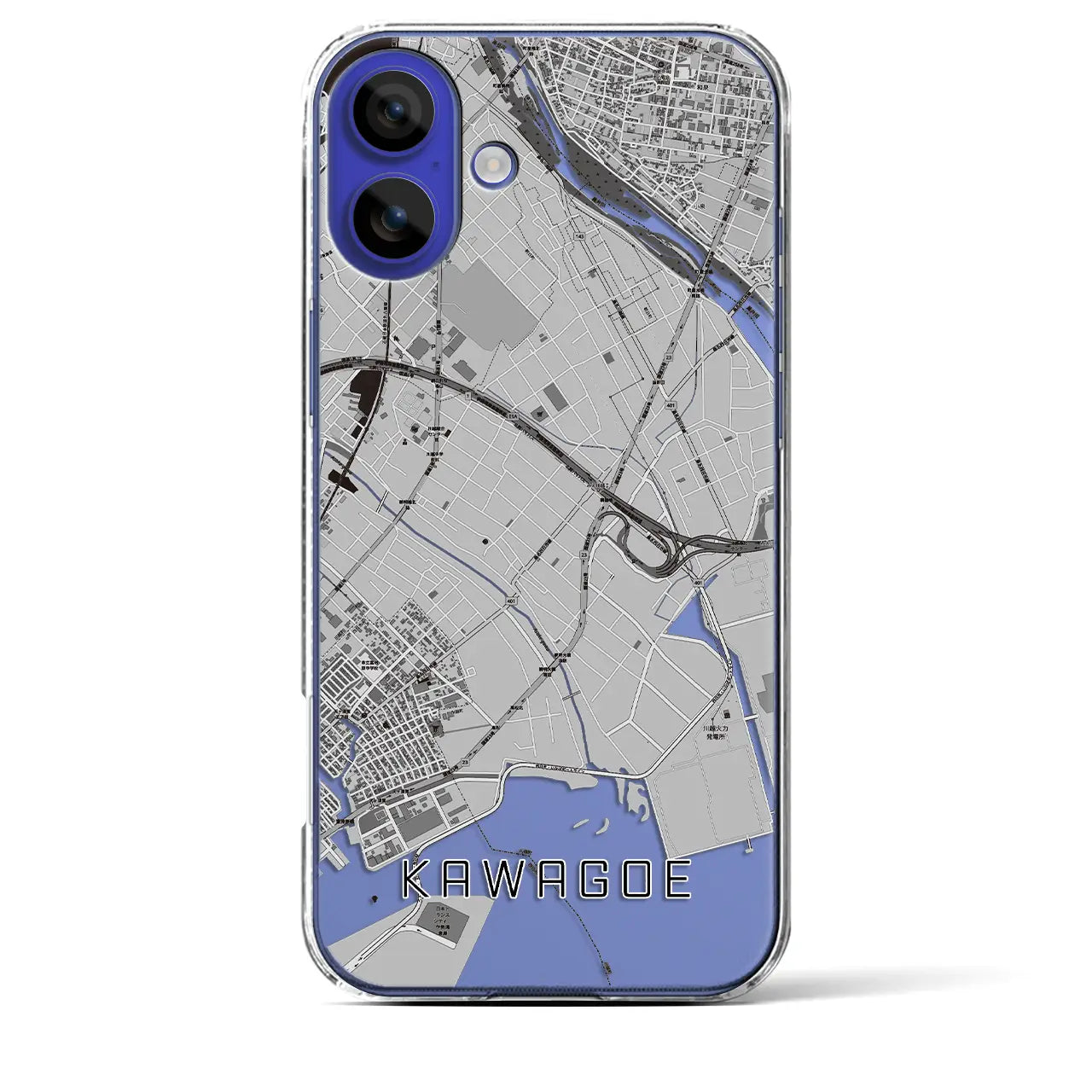 【川越(三重県)】地図柄iPhoneケース(クリアタイプ)