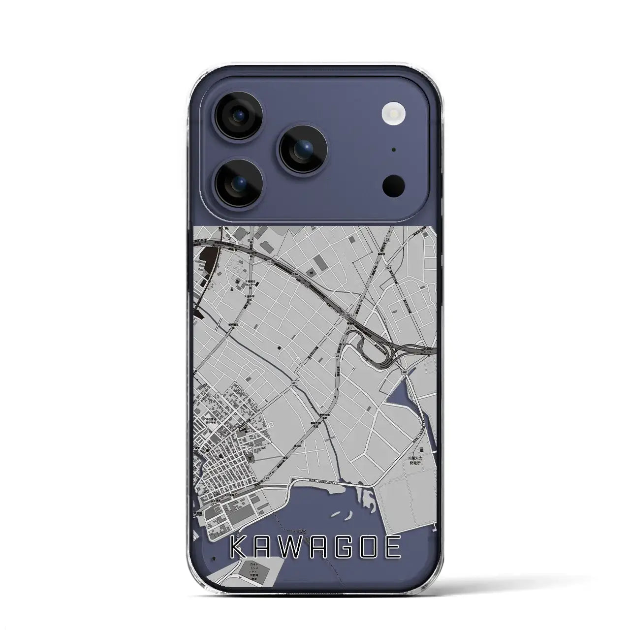 【川越(三重県)】地図柄iPhoneケース(クリアタイプ)