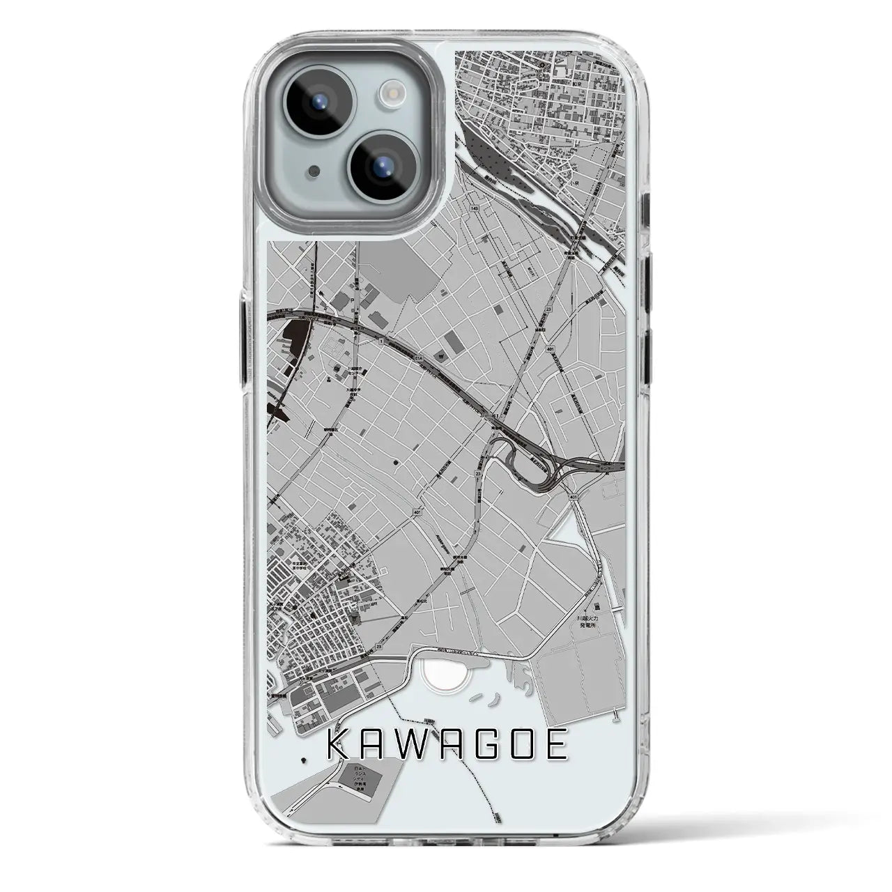 【川越(三重県)】地図柄iPhoneケース(MagSafeタイプ)