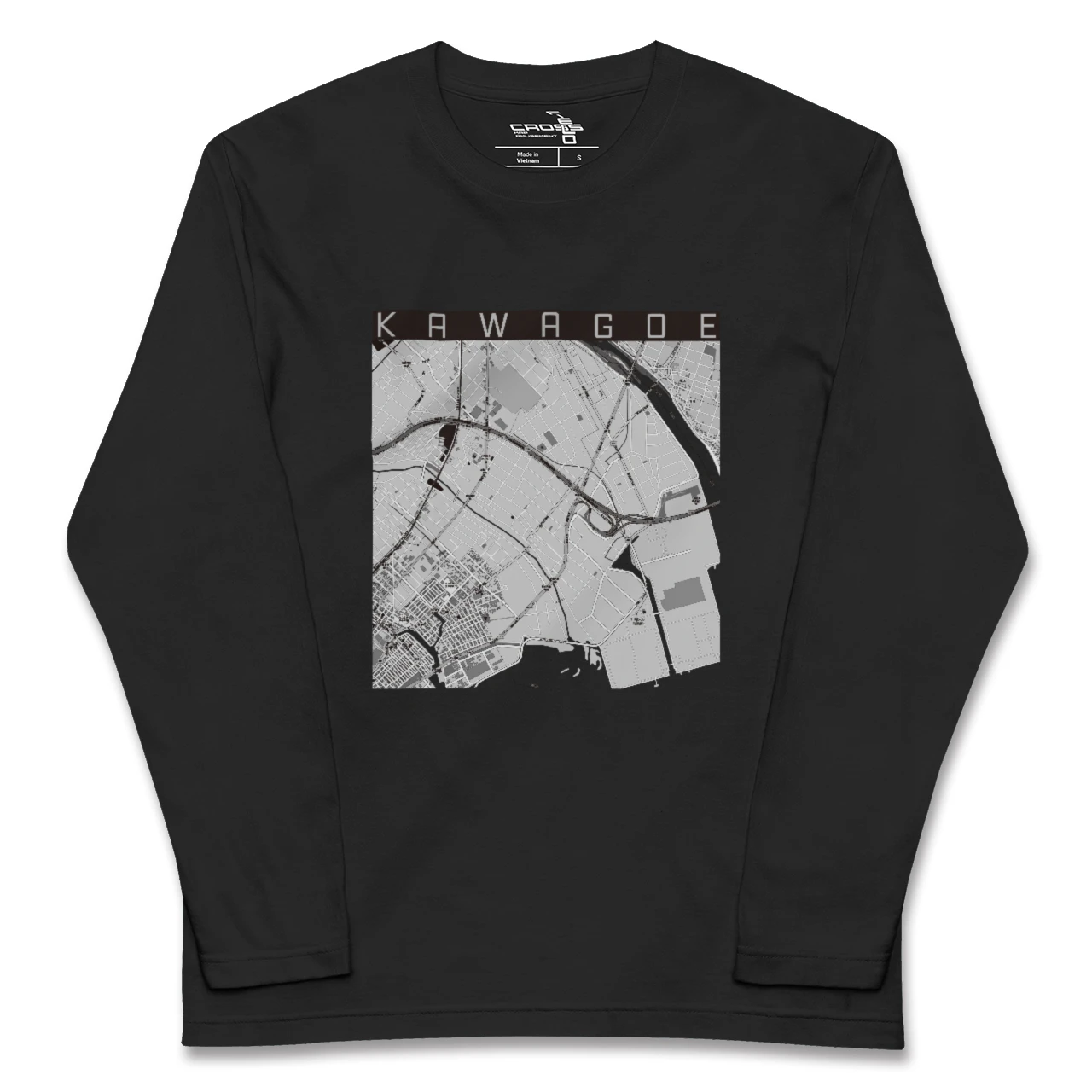 【川越(三重県)(三重県)】地図柄ロングスリーブTシャツ