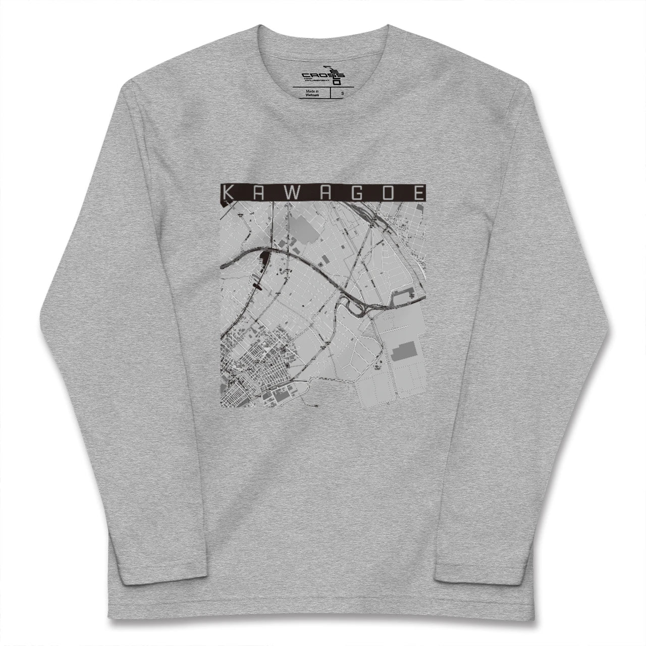 【川越(三重県)(三重県)】地図柄ロングスリーブTシャツ