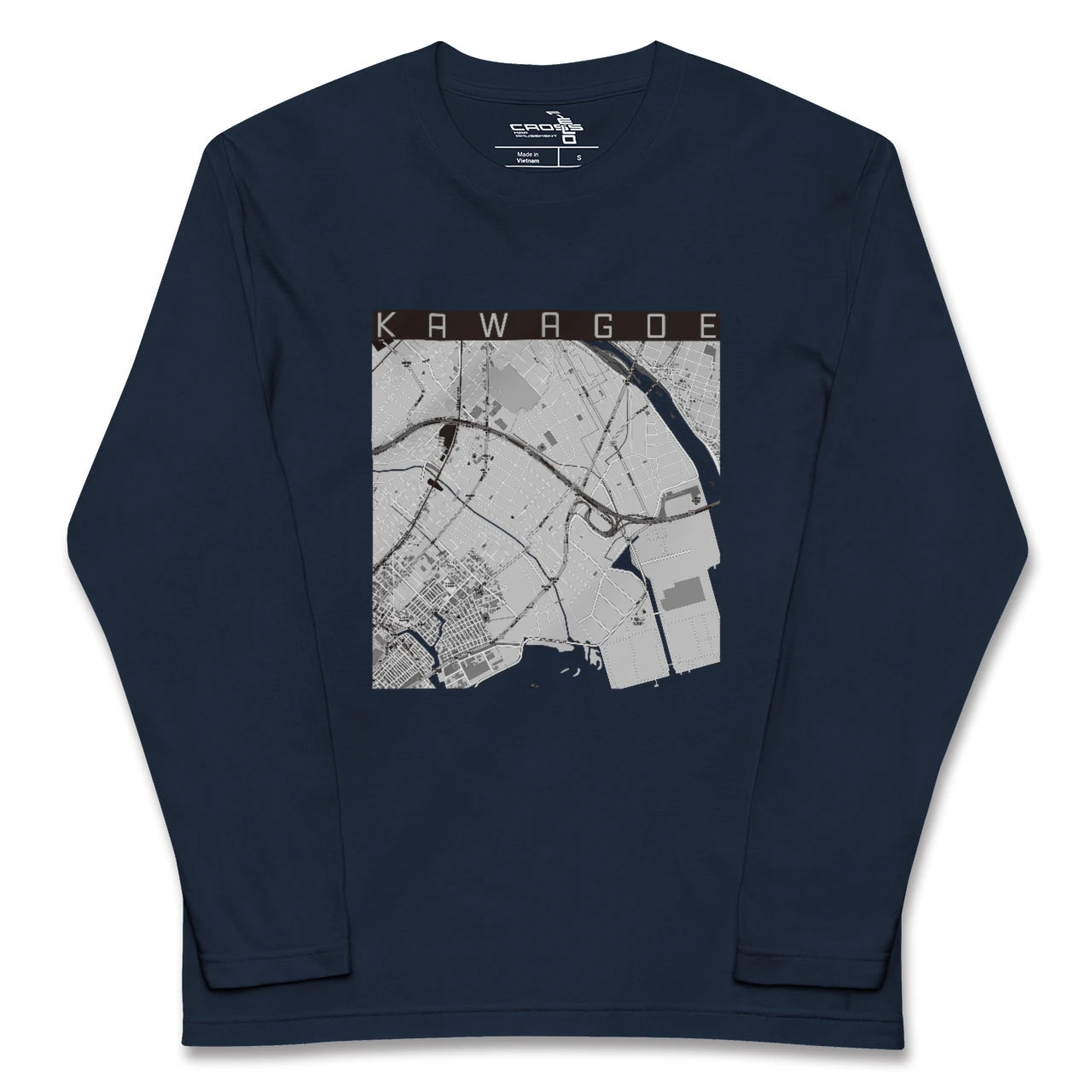 【川越(三重県)(三重県)】地図柄ロングスリーブTシャツ