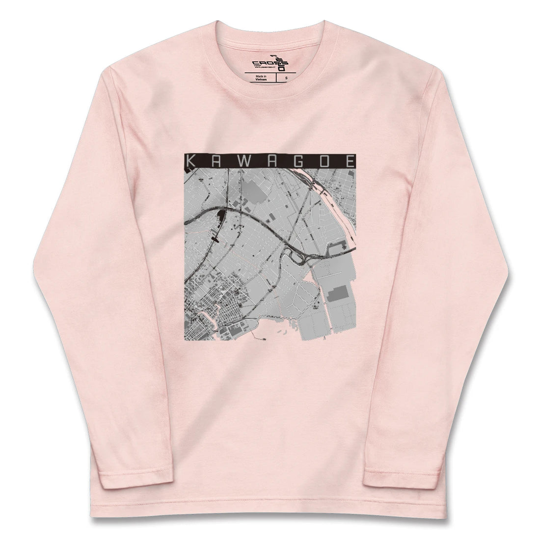 【川越(三重県)(三重県)】地図柄ロングスリーブTシャツ