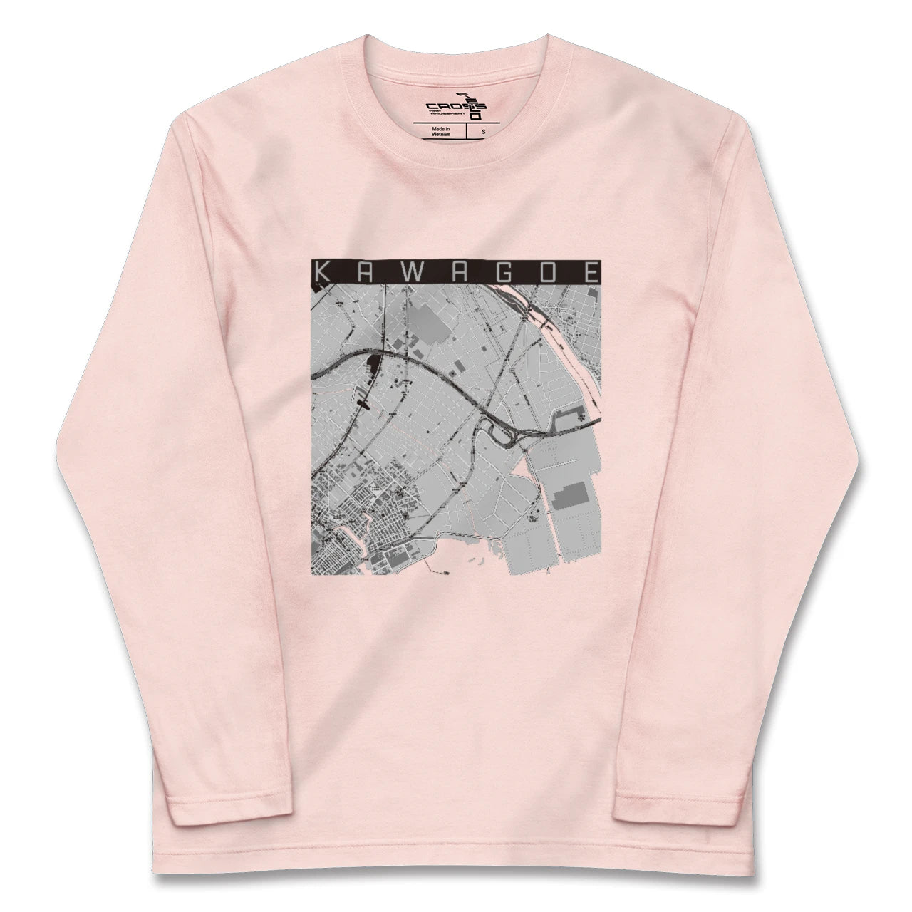 【川越(三重県)(三重県)】地図柄ロングスリーブTシャツ