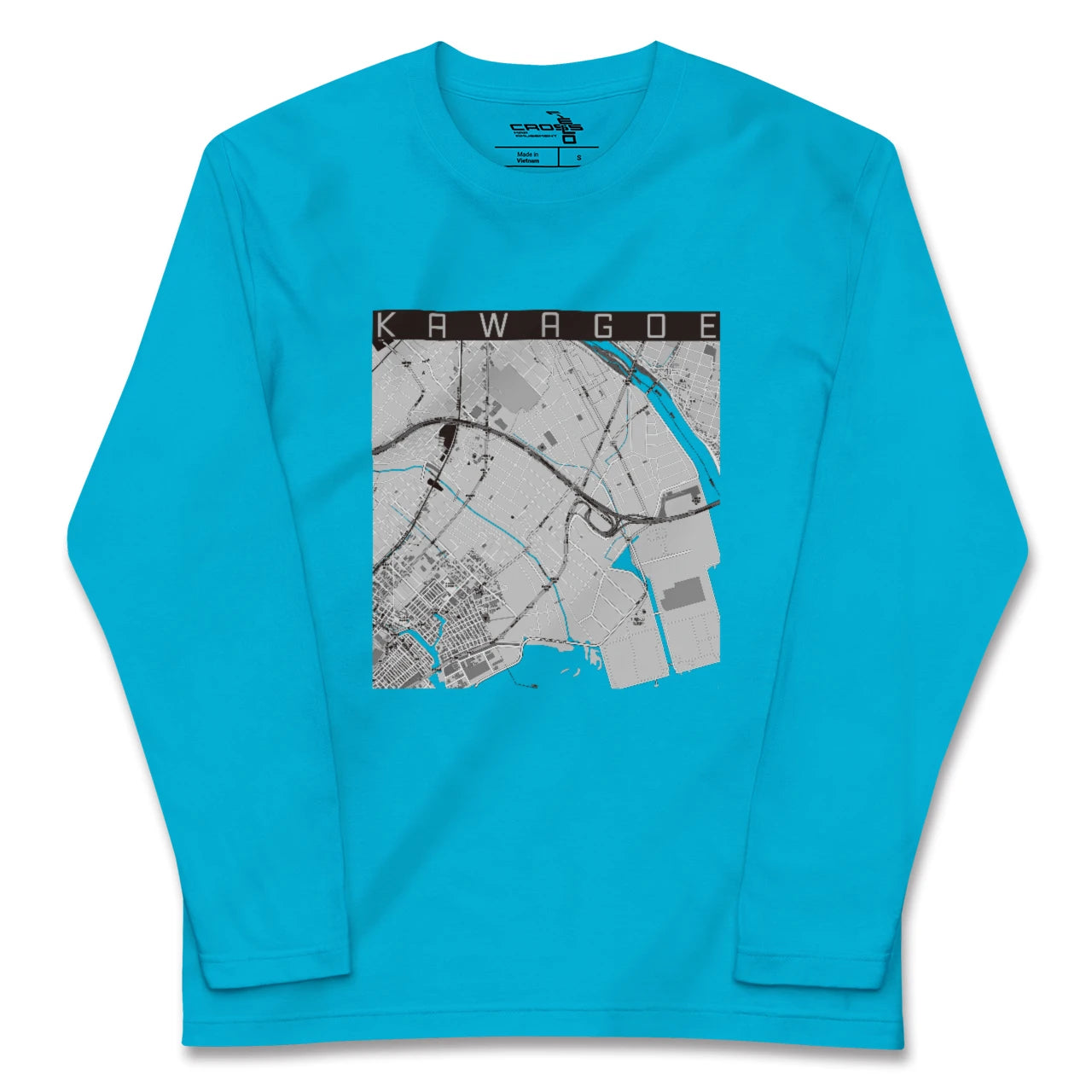 【川越(三重県)(三重県)】地図柄ロングスリーブTシャツ