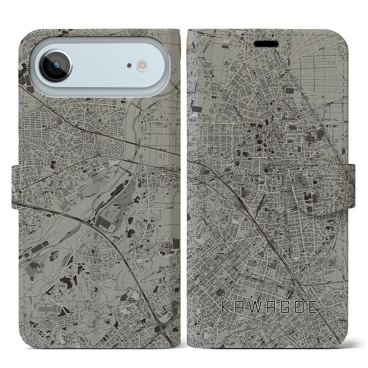 【川越(埼玉県)】地図柄iPhoneケース(手帳タイプ)