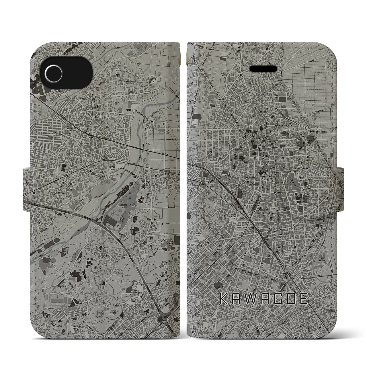 【川越(埼玉県)】地図柄iPhoneケース(手帳タイプ)