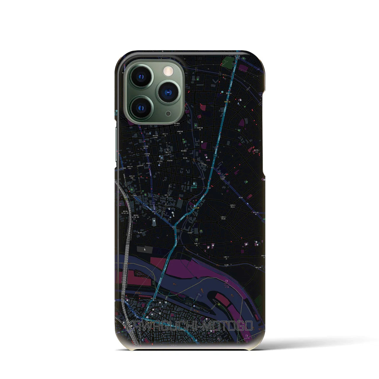 【川口元郷(埼玉県)】地図柄iPhoneケース(バックカバータイプ)