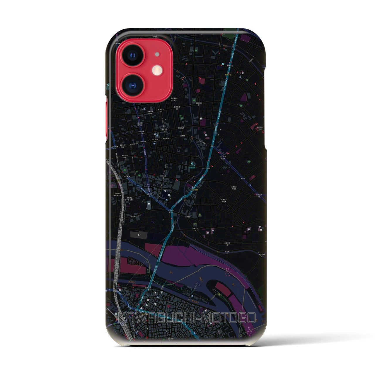 【川口元郷(埼玉県)】地図柄iPhoneケース(バックカバータイプ)