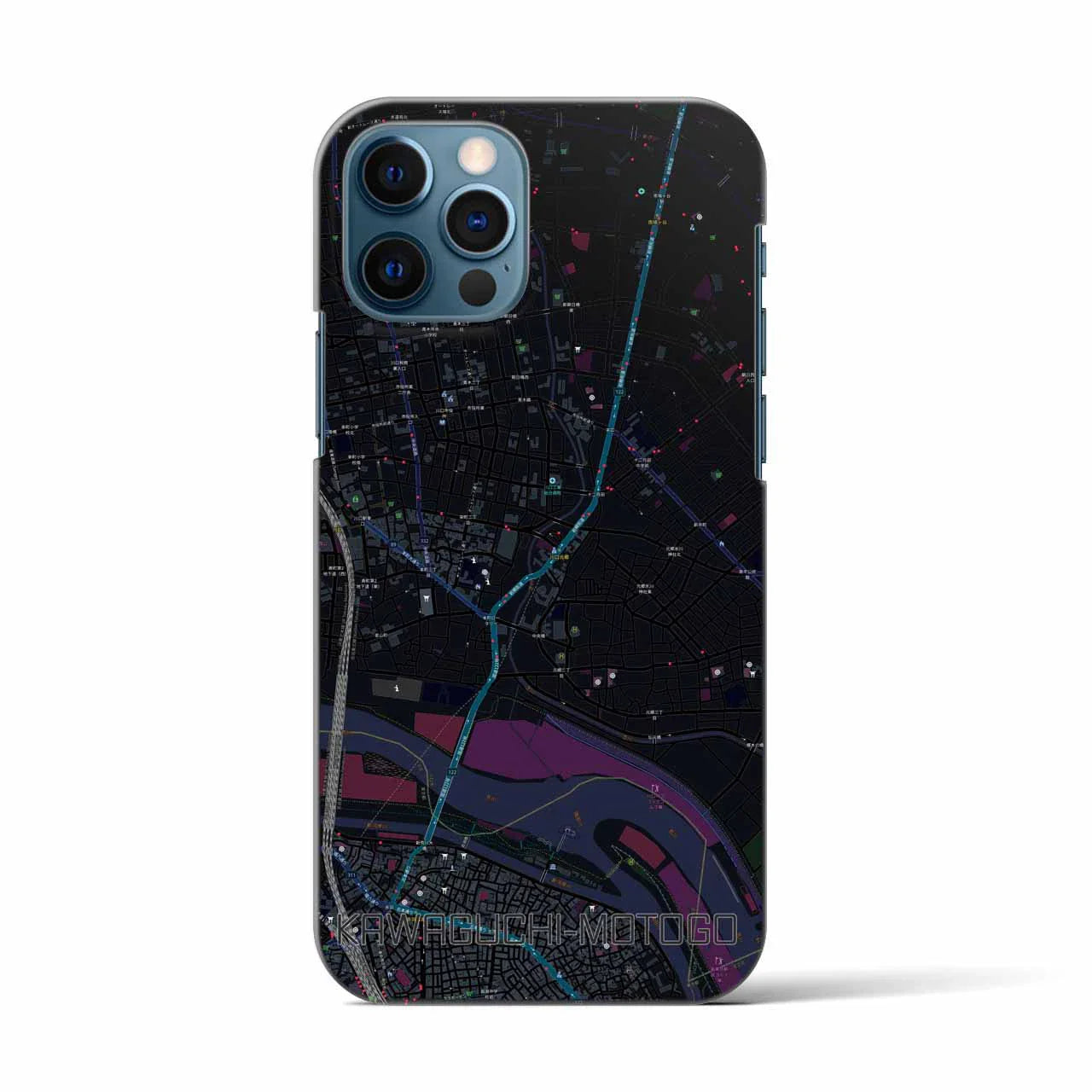 【川口元郷(埼玉県)】地図柄iPhoneケース(バックカバータイプ)