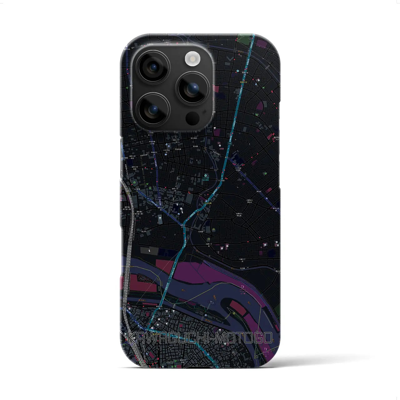 【川口元郷(埼玉県)】地図柄iPhoneケース(バックカバータイプ)