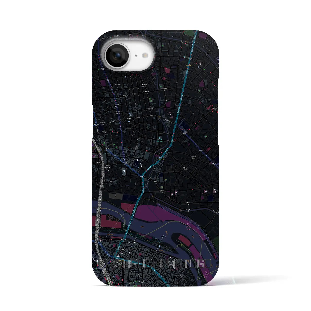 【川口元郷(埼玉県)】地図柄iPhoneケース(バックカバータイプ)