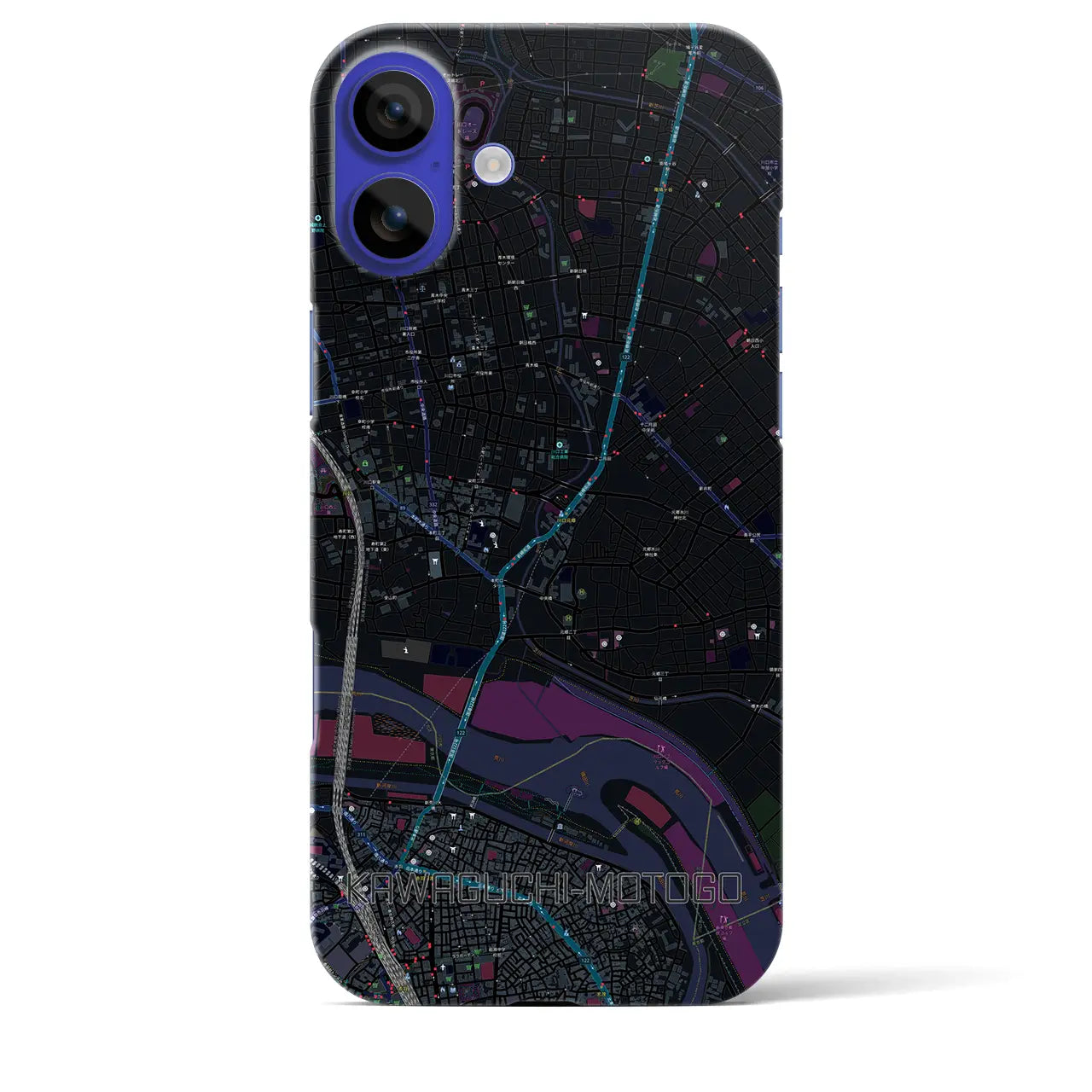 【川口元郷(埼玉県)】地図柄iPhoneケース(バックカバータイプ)