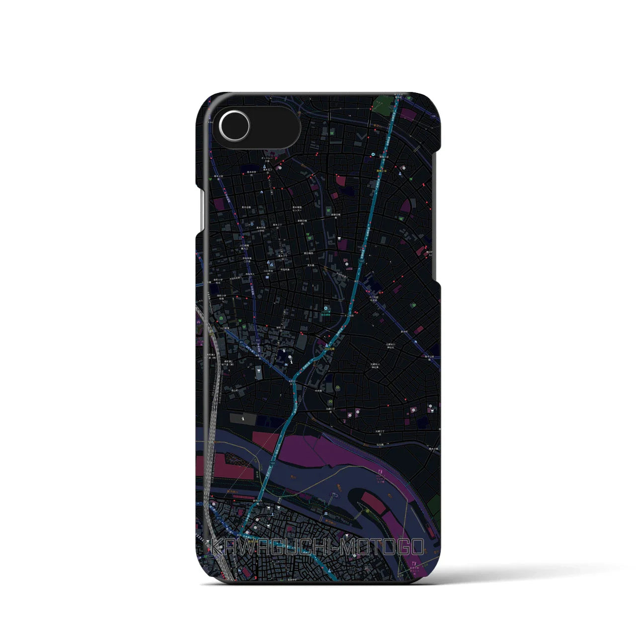 【川口元郷(埼玉県)】地図柄iPhoneケース(バックカバータイプ)