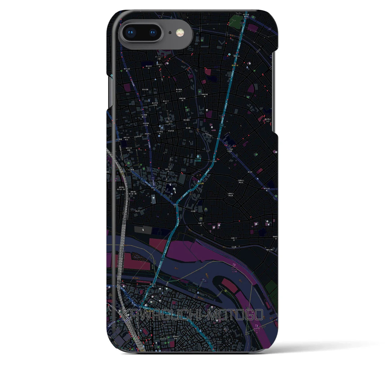 【川口元郷(埼玉県)】地図柄iPhoneケース(バックカバータイプ)