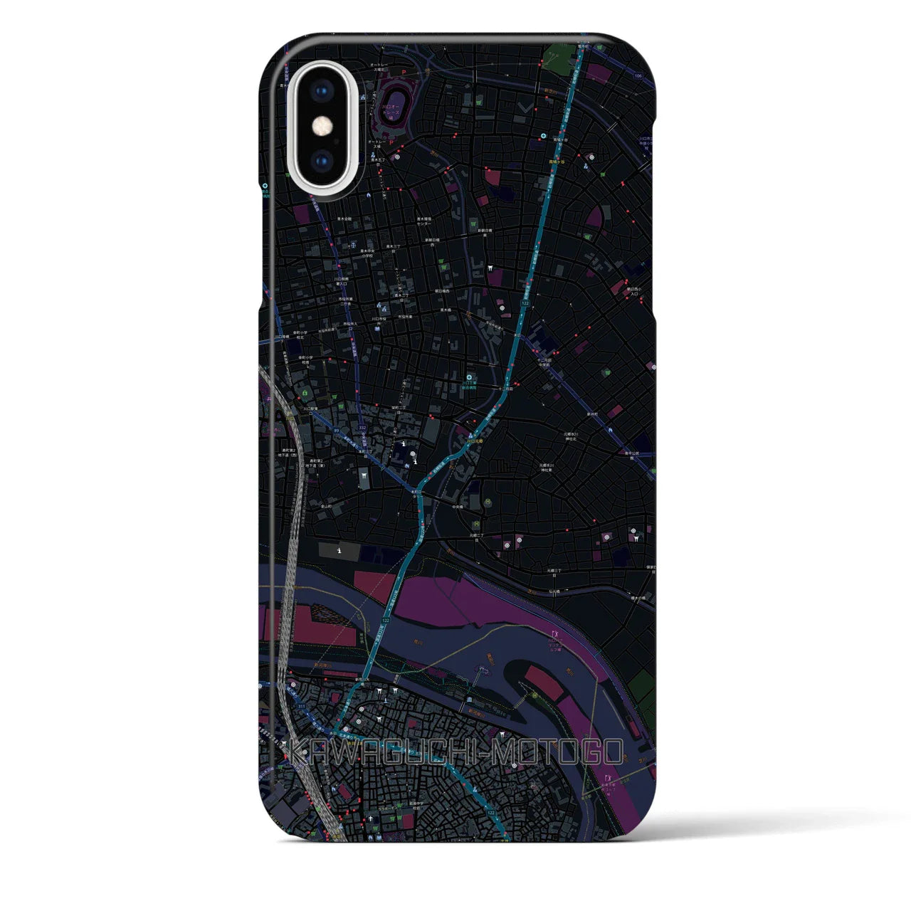 【川口元郷(埼玉県)】地図柄iPhoneケース(バックカバータイプ)