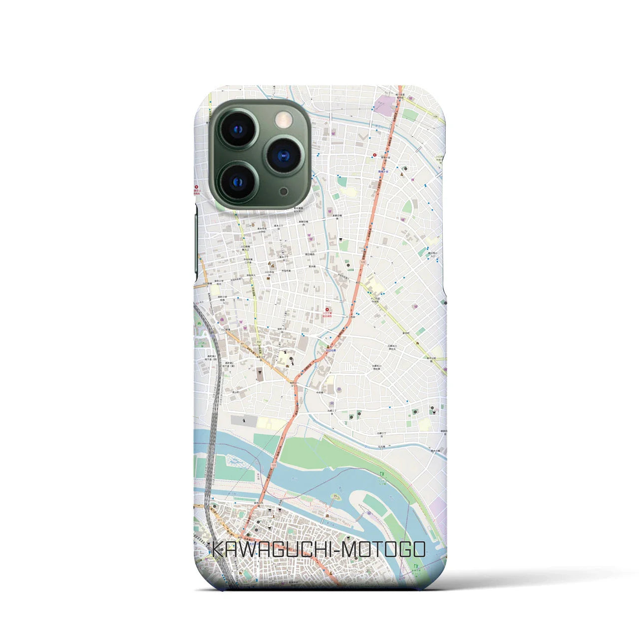 【川口元郷(埼玉県)】地図柄iPhoneケース(バックカバータイプ)