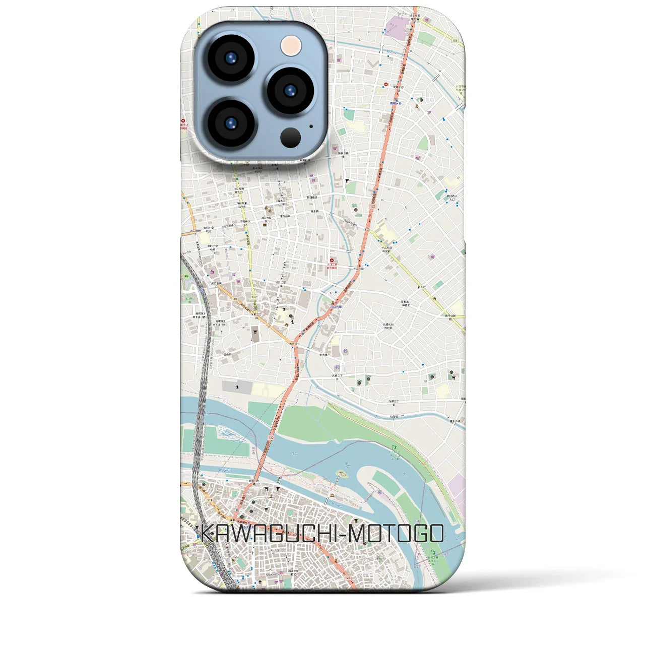 【川口元郷(埼玉県)】地図柄iPhoneケース(バックカバータイプ)