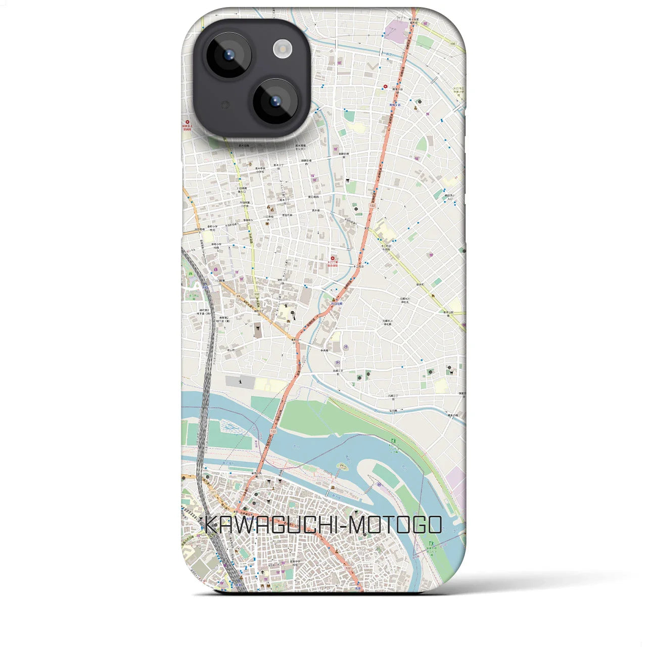 【川口元郷(埼玉県)】地図柄iPhoneケース(バックカバータイプ)