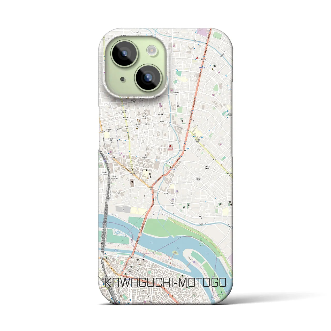 【川口元郷(埼玉県)】地図柄iPhoneケース(バックカバータイプ)