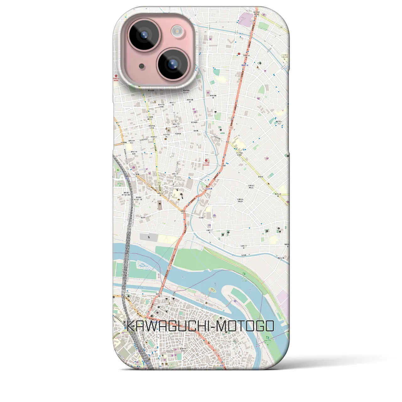 【川口元郷(埼玉県)】地図柄iPhoneケース(バックカバータイプ)