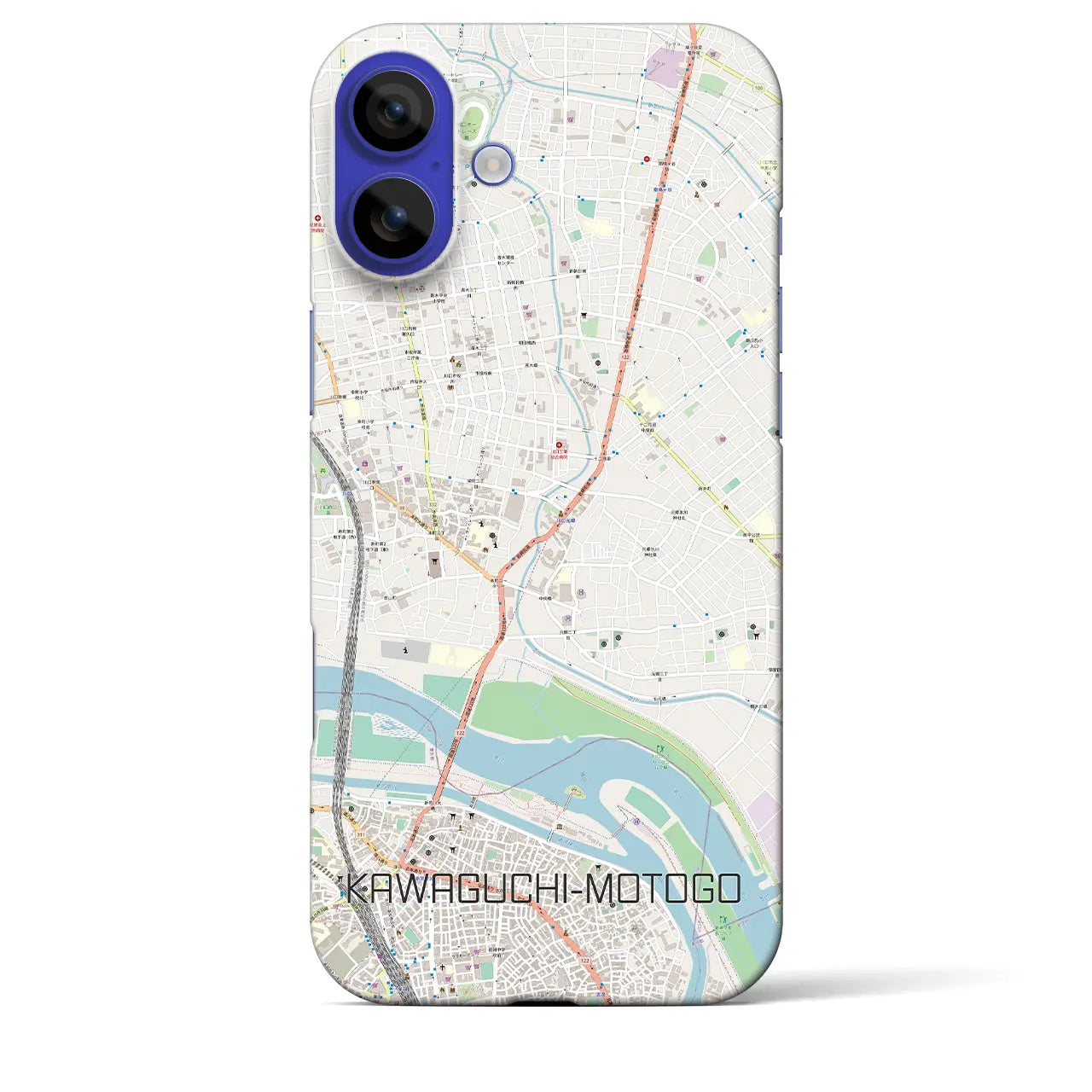 【川口元郷(埼玉県)】地図柄iPhoneケース(バックカバータイプ)ナチュラル・iPhone 16 Pro Max 用