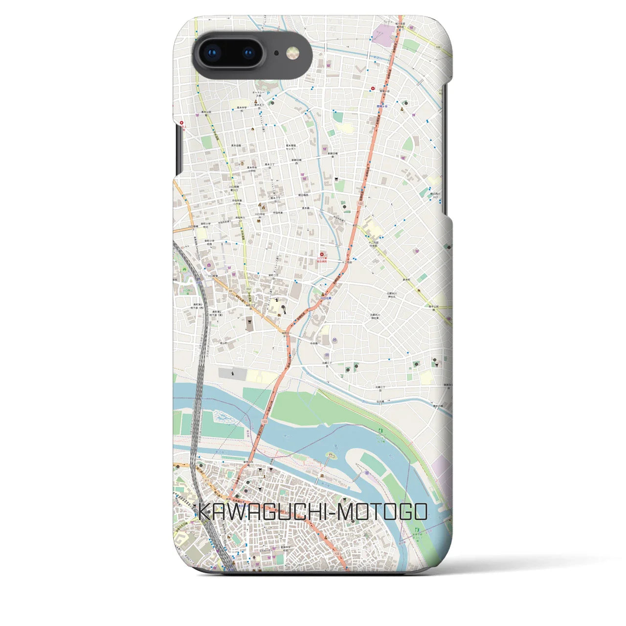 【川口元郷(埼玉県)】地図柄iPhoneケース(バックカバータイプ)