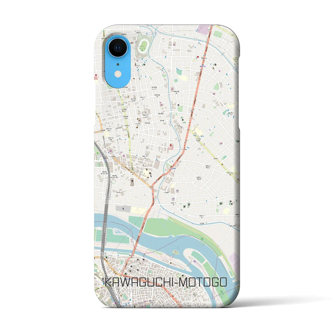 【川口元郷(埼玉県)】地図柄iPhoneケース(バックカバータイプ)