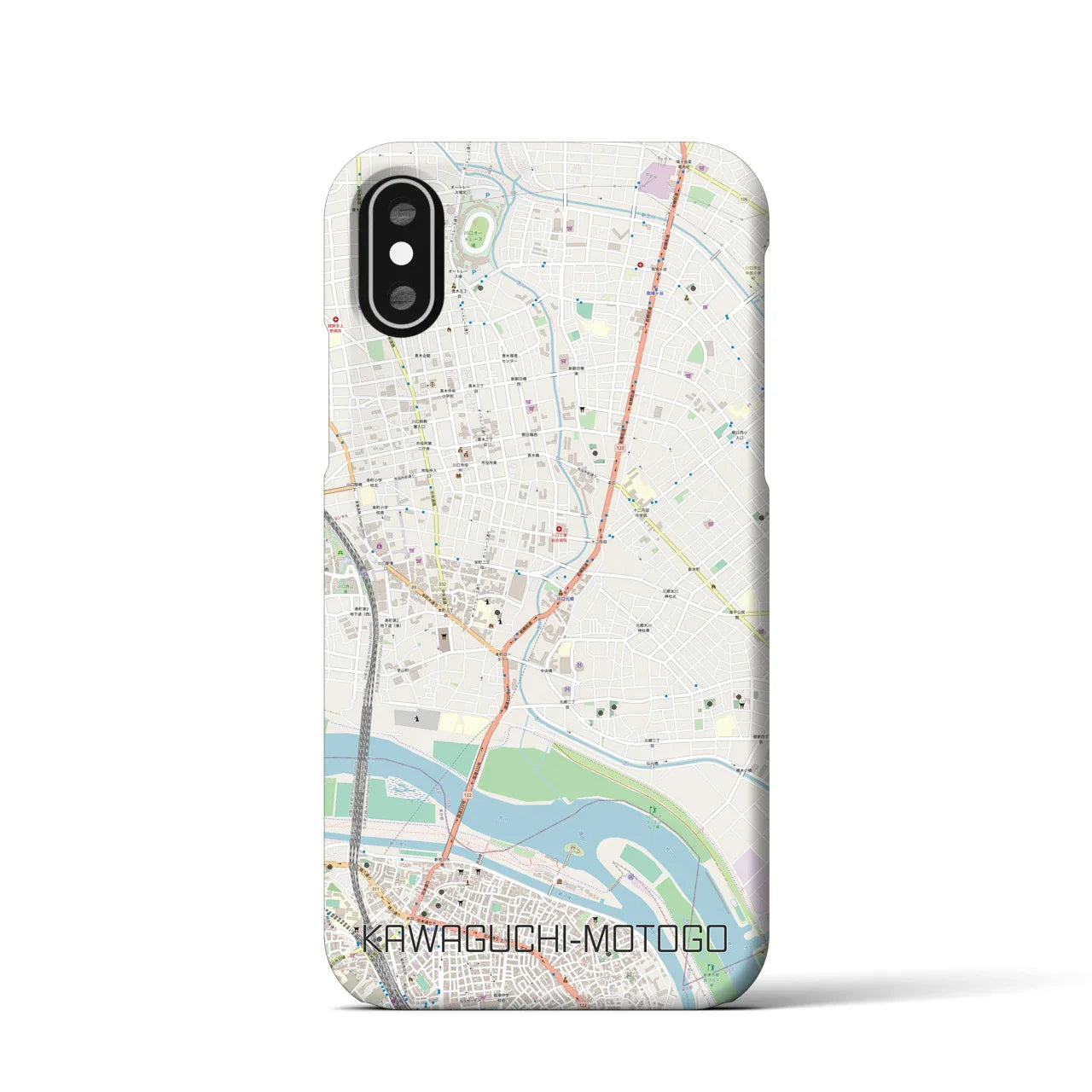 【川口元郷(埼玉県)】地図柄iPhoneケース(バックカバータイプ)