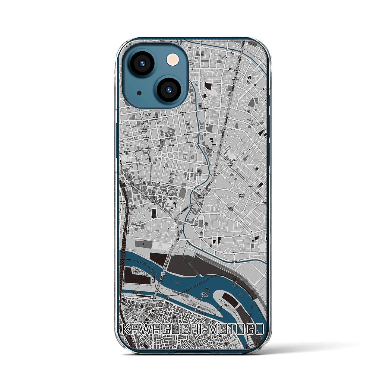 【川口元郷(埼玉県)】地図柄iPhoneケース(クリアタイプ)