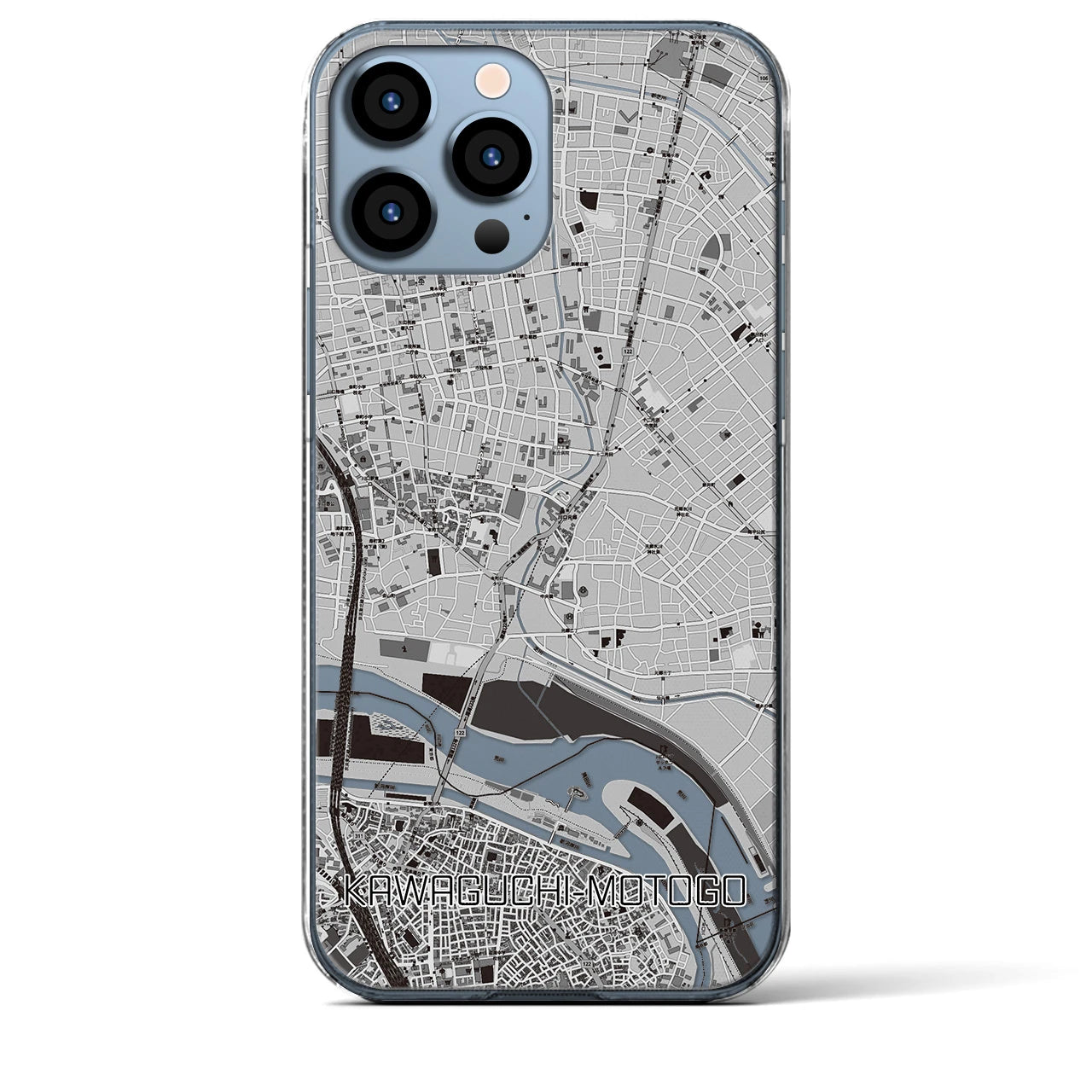 【川口元郷(埼玉県)】地図柄iPhoneケース(クリアタイプ)