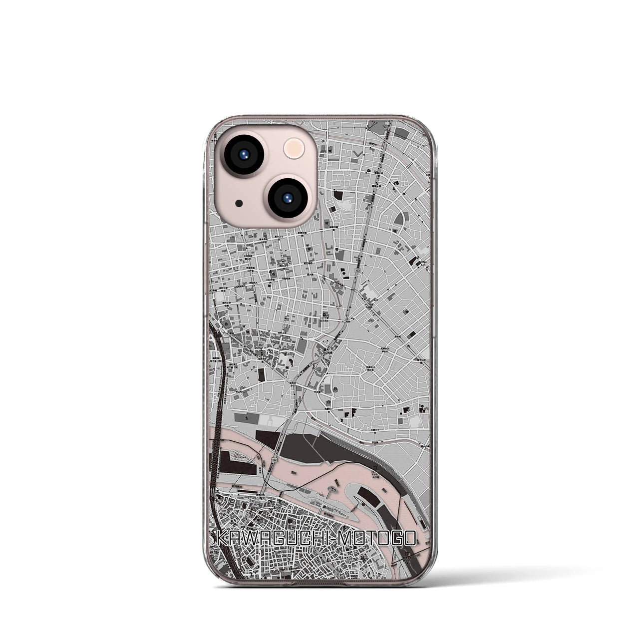 【川口元郷(埼玉県)】地図柄iPhoneケース(クリアタイプ)