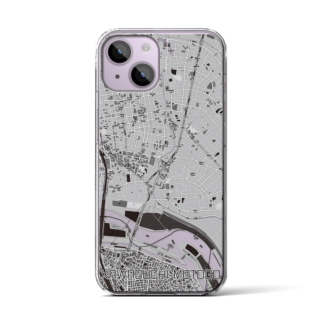 【川口元郷(埼玉県)】地図柄iPhoneケース(クリアタイプ)