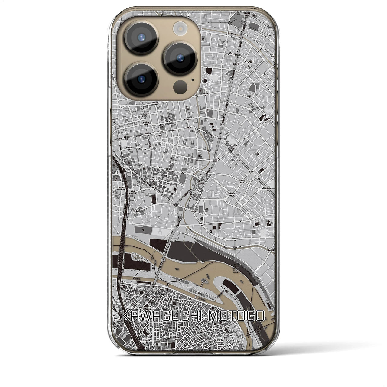 【川口元郷(埼玉県)】地図柄iPhoneケース(クリアタイプ)