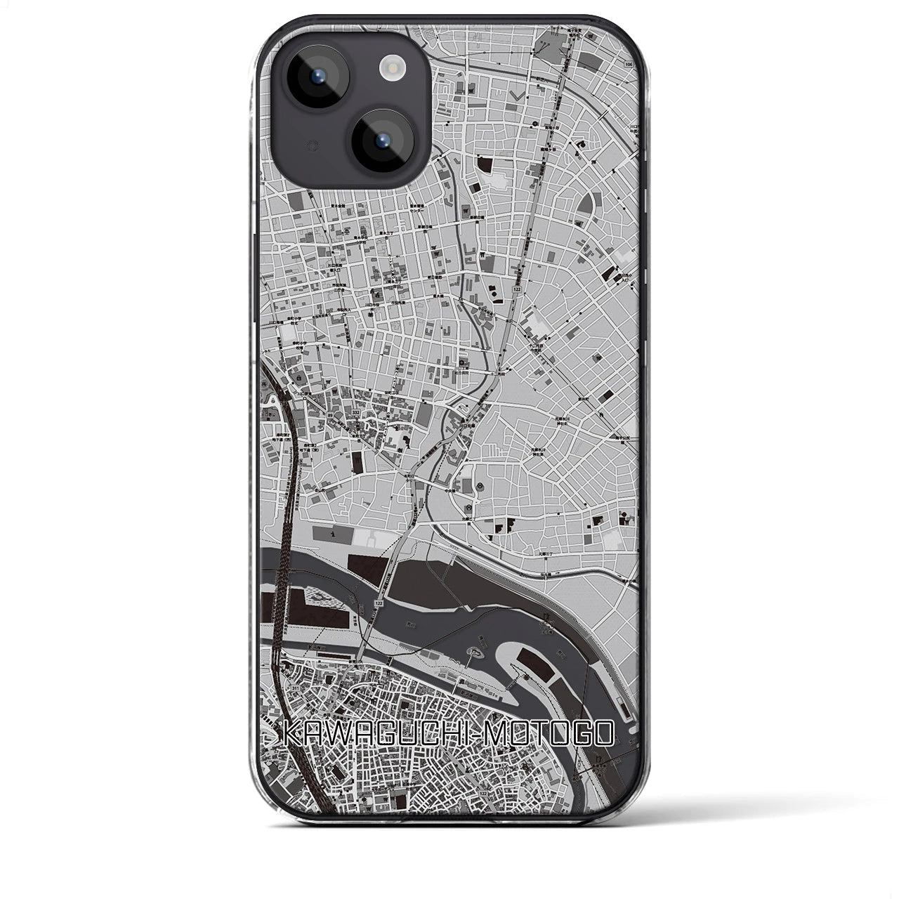 【川口元郷(埼玉県)】地図柄iPhoneケース(クリアタイプ)