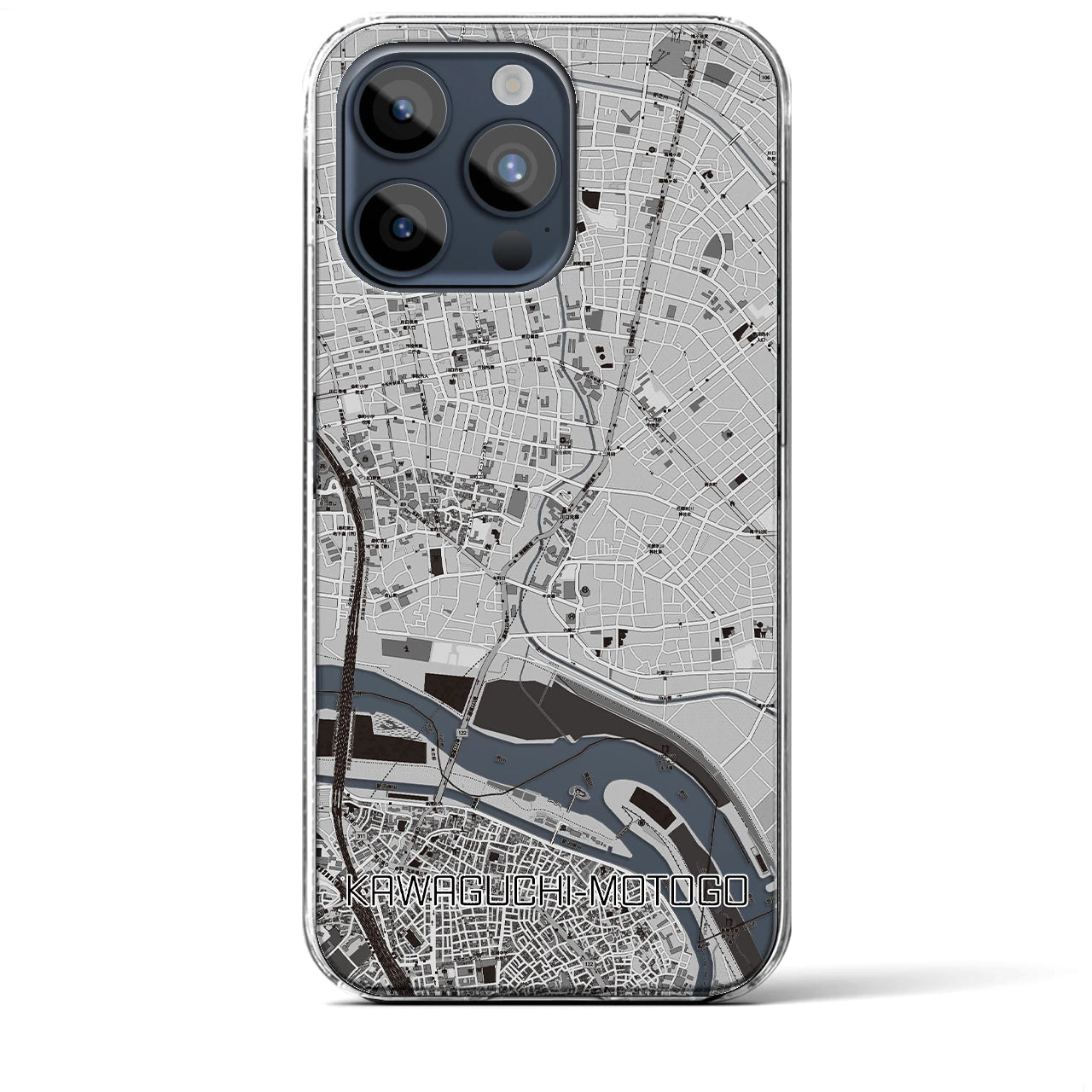 【川口元郷(埼玉県)】地図柄iPhoneケース(クリアタイプ)