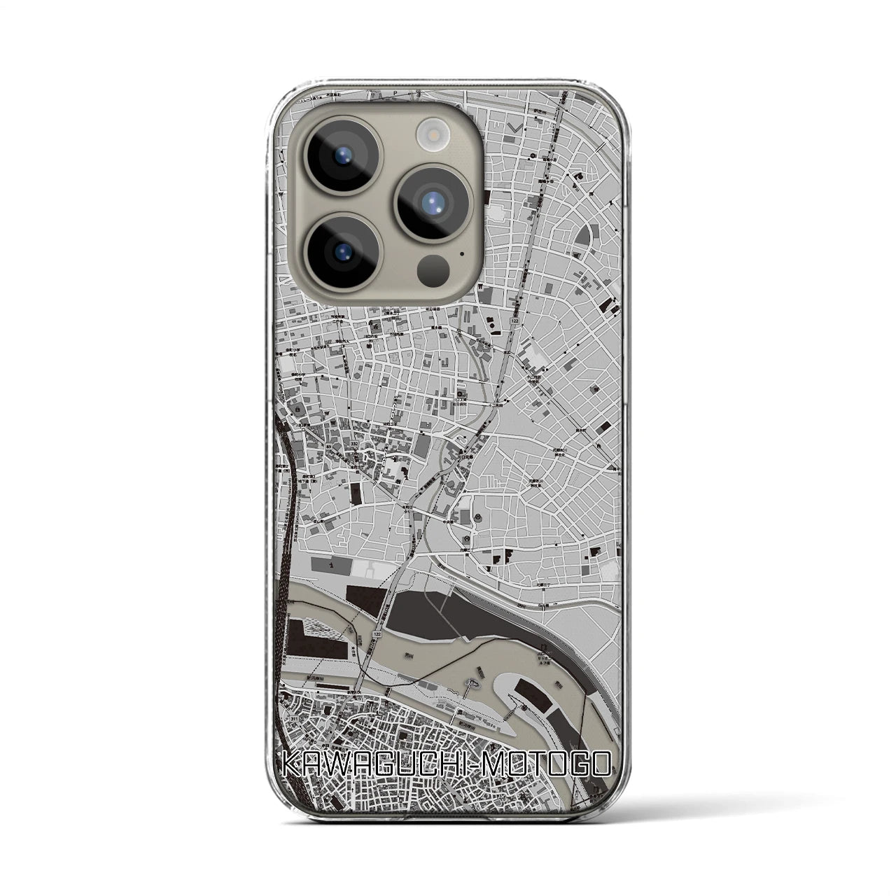 【川口元郷(埼玉県)】地図柄iPhoneケース(クリアタイプ)