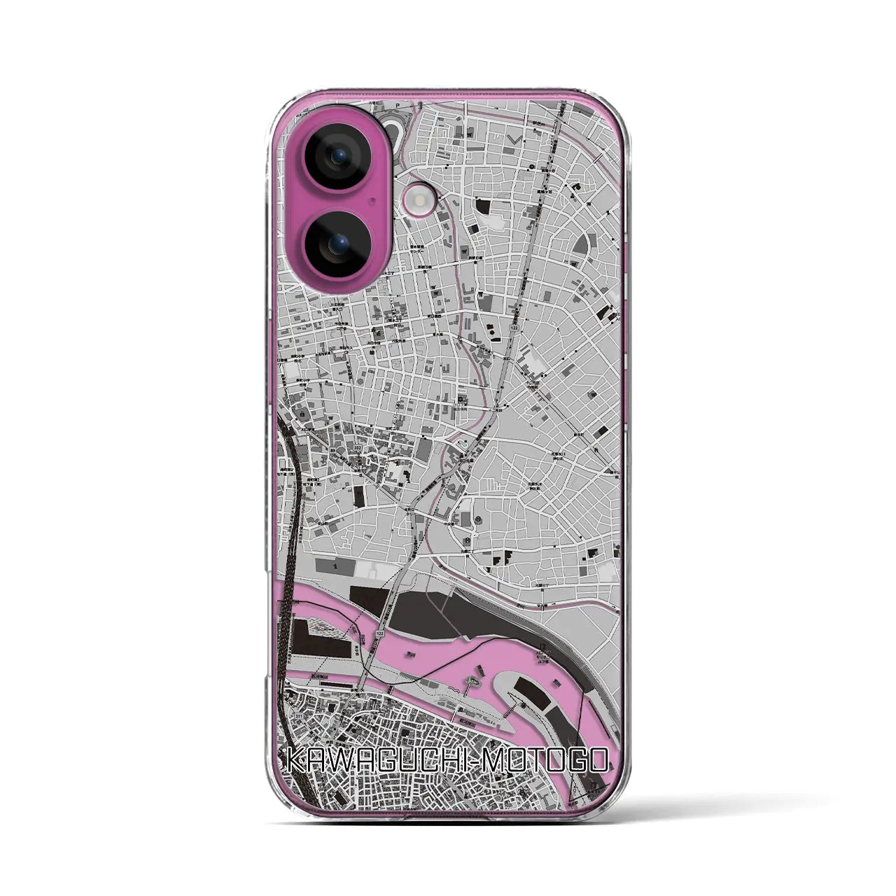 【川口元郷(埼玉県)】地図柄iPhoneケース(クリアタイプ)