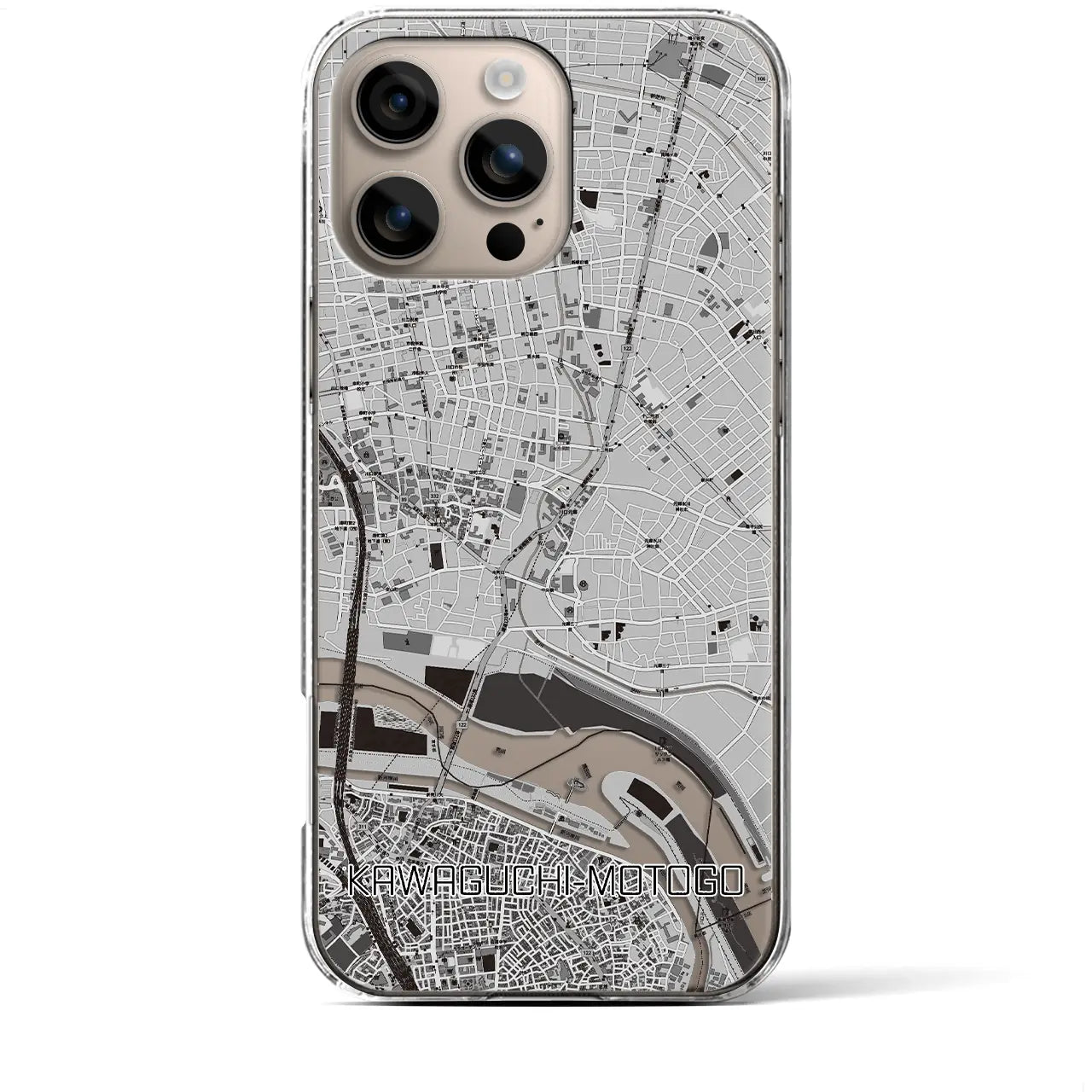 【川口元郷(埼玉県)】地図柄iPhoneケース(クリアタイプ)