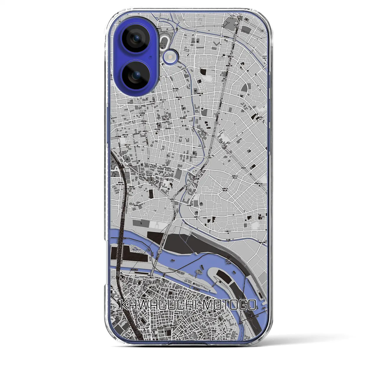 【川口元郷(埼玉県)】地図柄iPhoneケース(クリアタイプ)