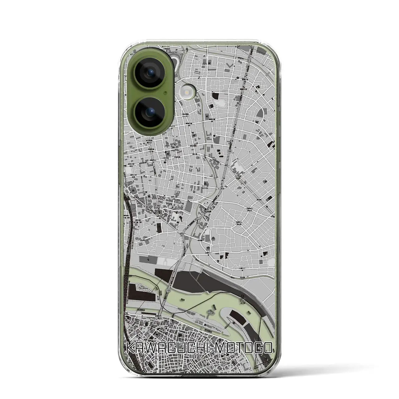 【川口元郷(埼玉県)】地図柄iPhoneケース(クリアタイプ)