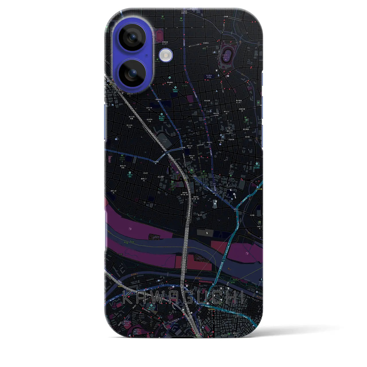 【川口(埼玉県)】地図柄iPhoneケース(バックカバータイプ)