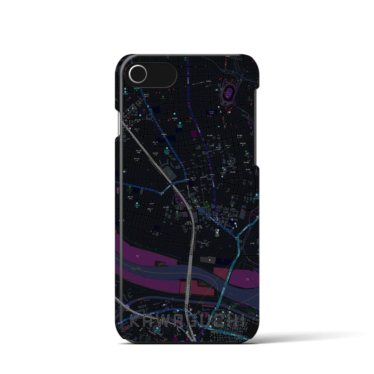 【川口(埼玉県)】地図柄iPhoneケース(バックカバータイプ)