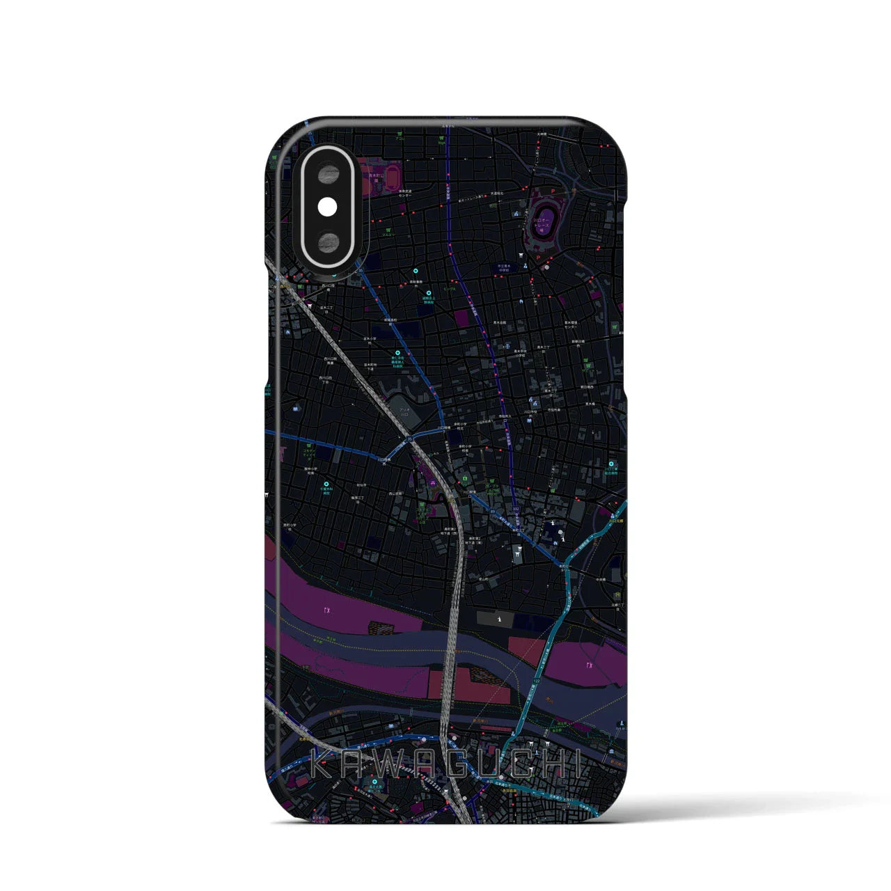 【川口(埼玉県)】地図柄iPhoneケース(バックカバータイプ)