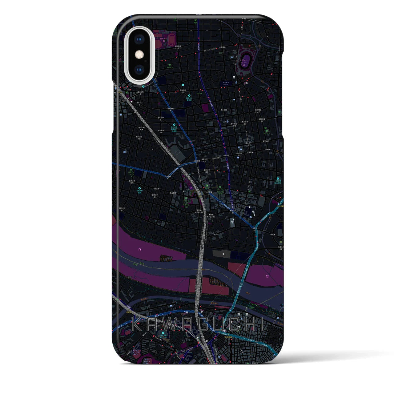 【川口(埼玉県)】地図柄iPhoneケース(バックカバータイプ)